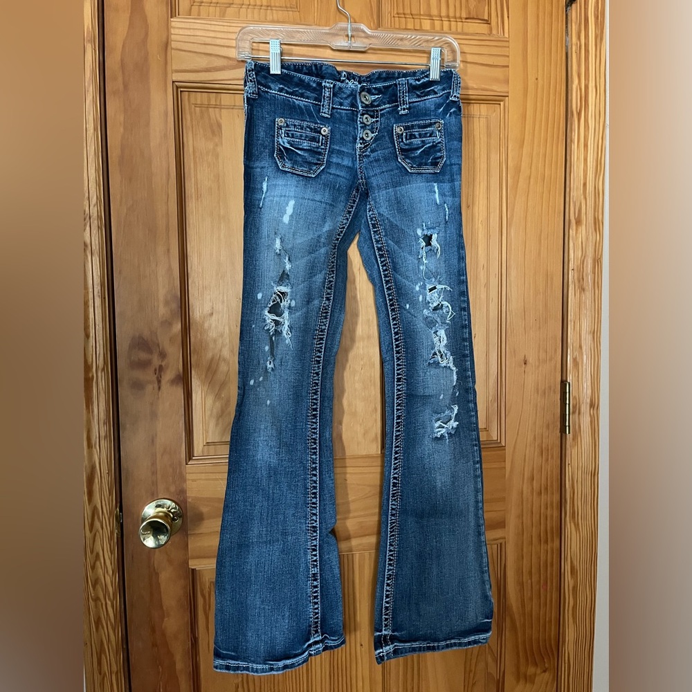 Amethyst Jeans Distressed Fared Jeans Size 0 Long